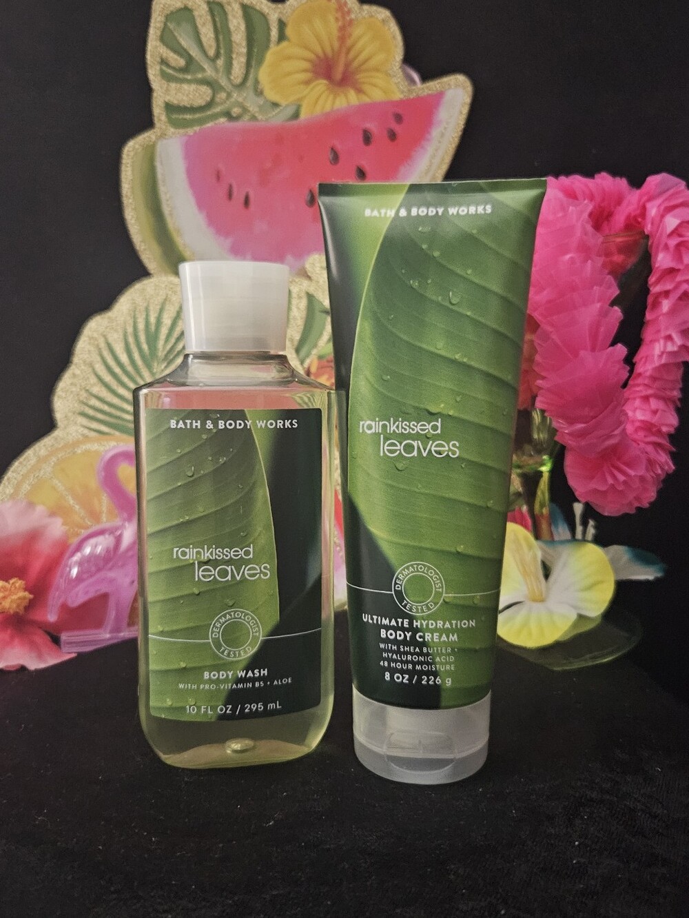 NWT Bath & Body Works Rainkissed Leaves Body Care Bundle - Green & White